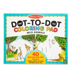 Activity Books>Melissa & Doug ABC 123 Dot-to-Dot Coloring Pad – Wild Animals