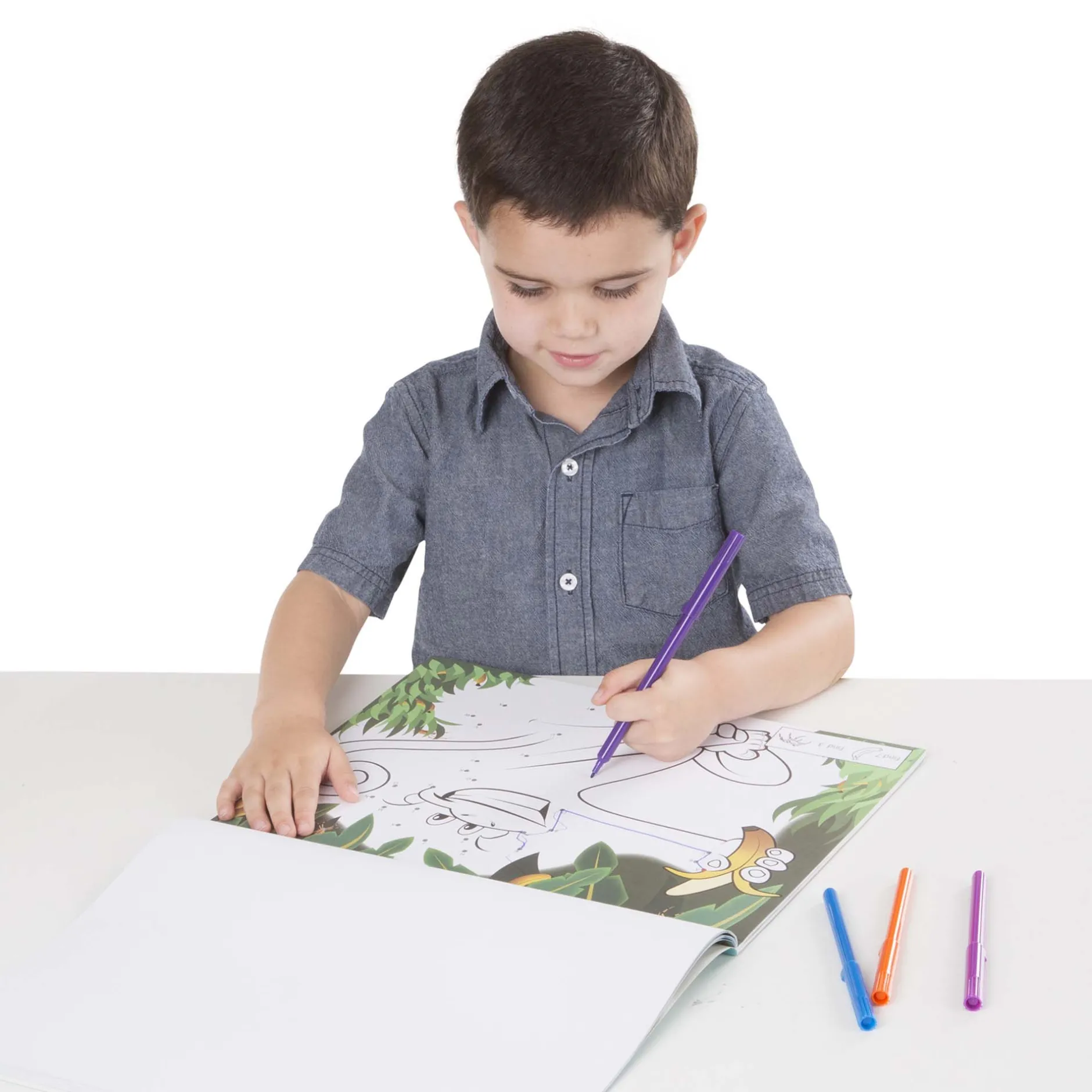 Activity Books>Melissa & Doug ABC 123 Dot-to-Dot Coloring Pad – Wild Animals