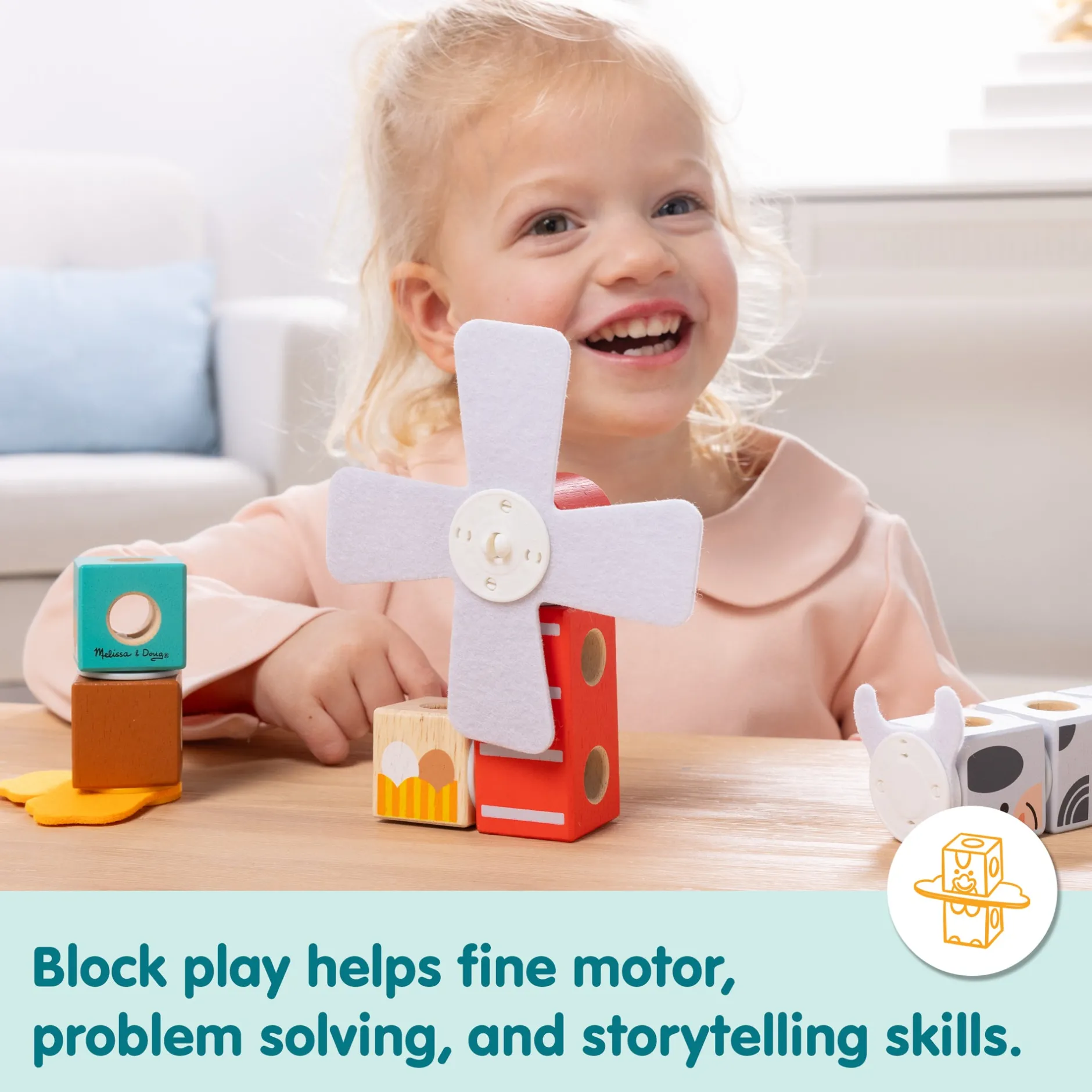 Colors & Shapes>Melissa & Doug Blockables™ Farm Friends Play Set