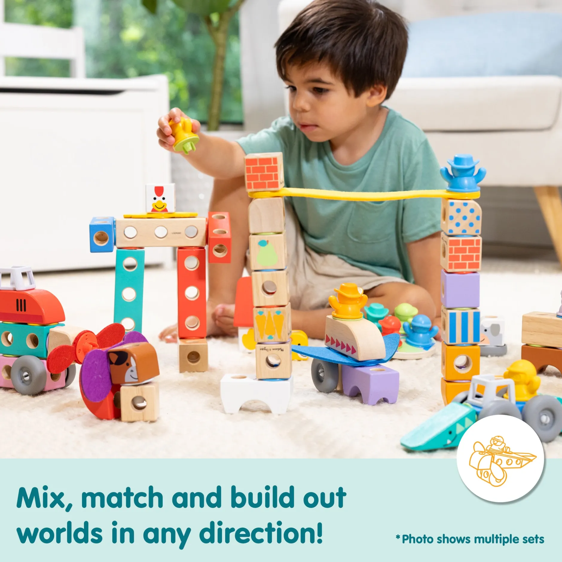 Colors & Shapes>Melissa & Doug Blockables™ Farm Friends Play Set