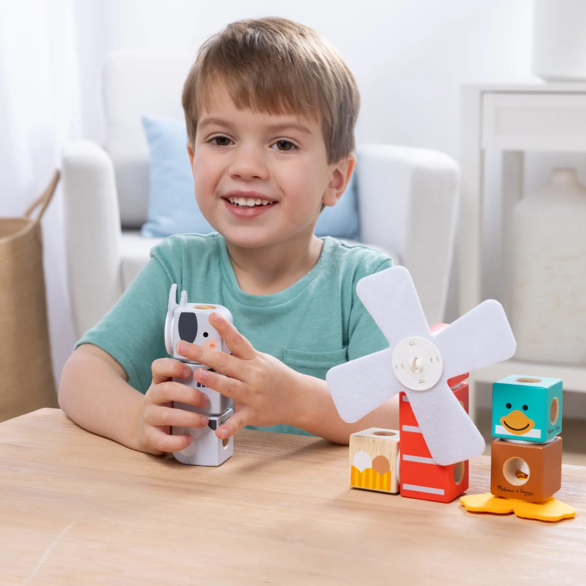 Colors & Shapes>Melissa & Doug Blockables™ Play Sets Farm Friends and Woodland Friends 2-Pack Bundle