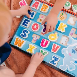 Alphabet & Counting Puzzles>Melissa & Doug Blue's Clues & You! Wooden Chunky Puzzle - Alphabet