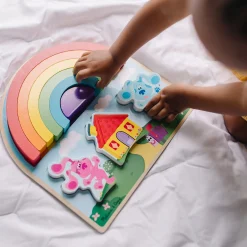 Colors & Shape Puzzles|Colors & Shapes>Melissa & Doug Blue's Clues & You! Wooden Rainbow Stacking Puzzle - 9 Pieces
