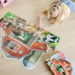 Animals & Nature Puzzles>Melissa & Doug Busy Barn Shaped Floor Puzzle - 32 Pieces