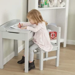 Furniture>Melissa & Doug Child's Lift-Top Desk & Chair - Gray