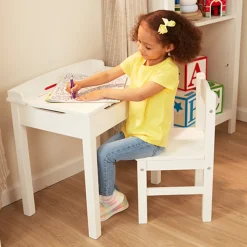 Furniture>Melissa & Doug Child's Lift-Top Desk & Chair - White