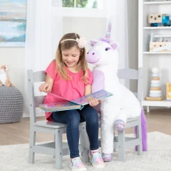 Furniture>Melissa & Doug Child’s Wooden Chair Pair – Gray