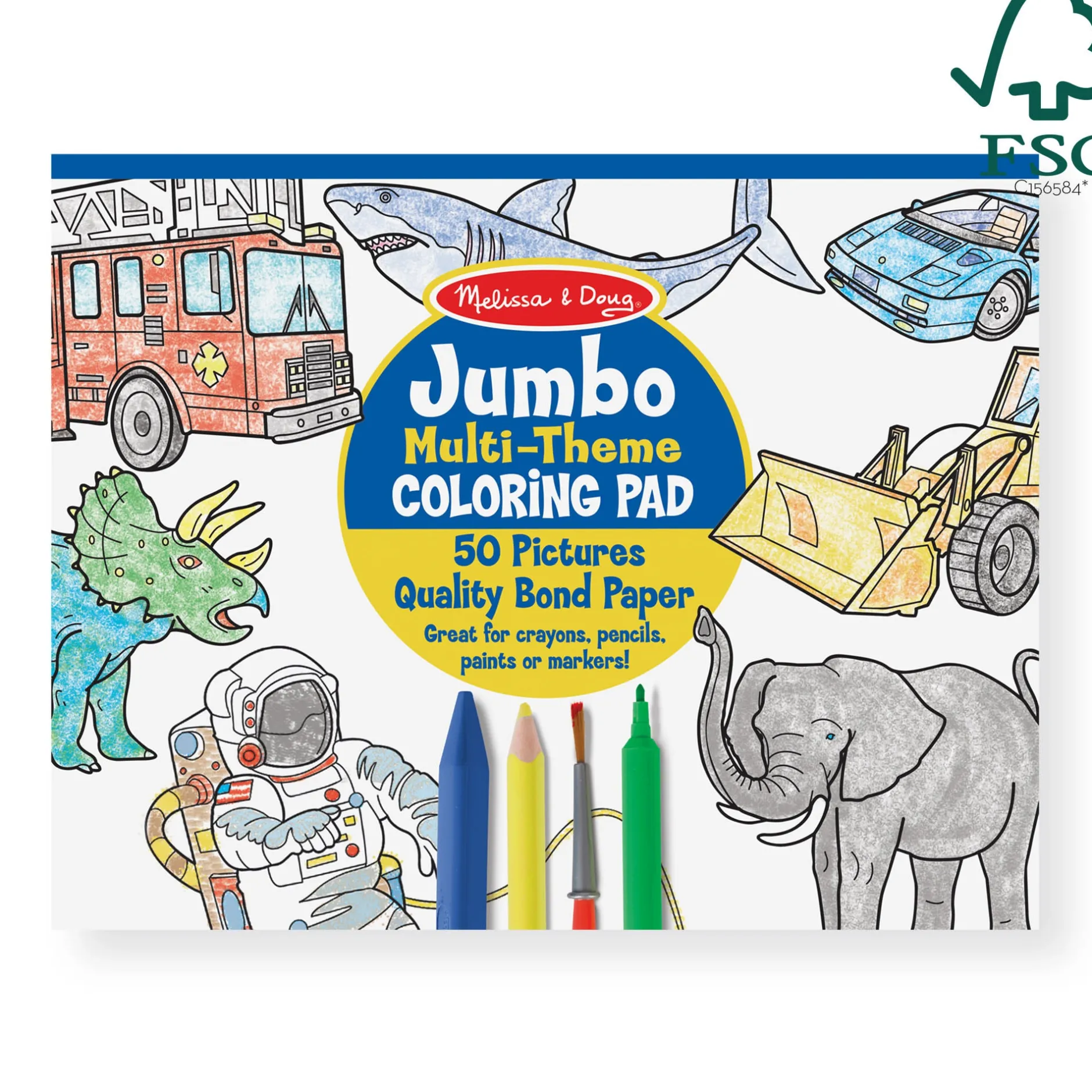 Activity Books>Melissa & Doug Coloring Pad 3-Pack: Animals, Vehicles, Multi-Theme