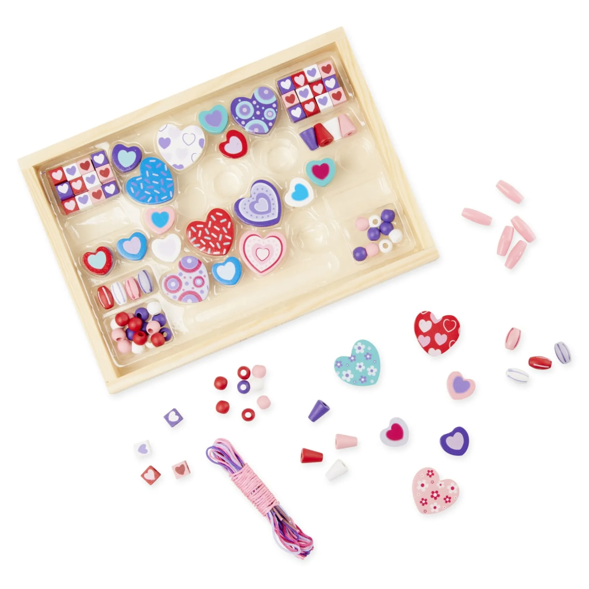Craft & Stamp Kits>Melissa & Doug Created by Me! Heart Beads Wooden Bead Kit