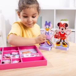 Dolls & Dollhouses|Play Food & Play Sets>Melissa & Doug Disney Minnie & Daisy Deluxe Wooden Magnetic Dress-Up