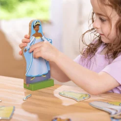 Dolls & Dollhouses|Play Food & Play Sets>Melissa & Doug Disney Princess Tiana Wooden Magnetic Dress-Up Play Set