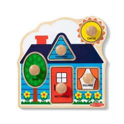 Colors & Shape Puzzles|Colors & Shapes>Melissa & Doug First Shapes Jumbo Peg Puzzle - 5 Pieces