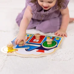 Colors & Shape Puzzles|Colors & Shapes>Melissa & Doug First Shapes Jumbo Peg Puzzle - 5 Pieces