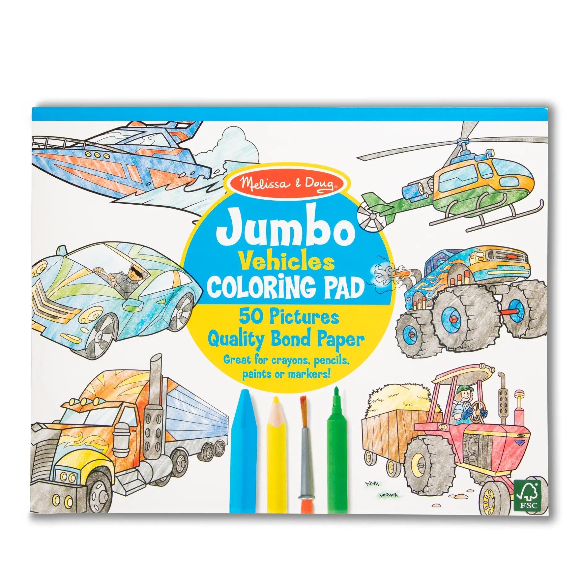 Activity Books>Melissa & Doug Jumbo Coloring Pad - Vehicles