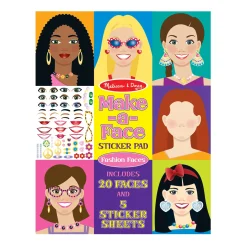 Stickers & Sticker Books>Melissa & Doug Make-a-Face Sticker Pad - Fashion Faces
