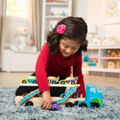 Vehicles & Trains|Motor Skills>Melissa & Doug Mega Race Car Carrier