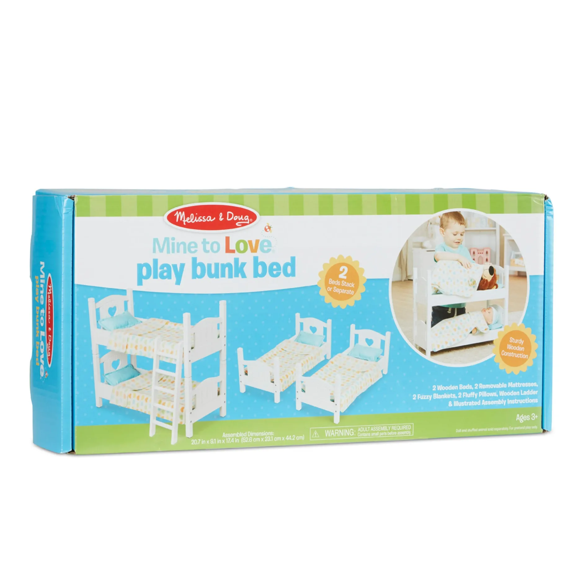 Dolls & Dollhouses>Melissa & Doug Mine to Love Play Bunk Bed