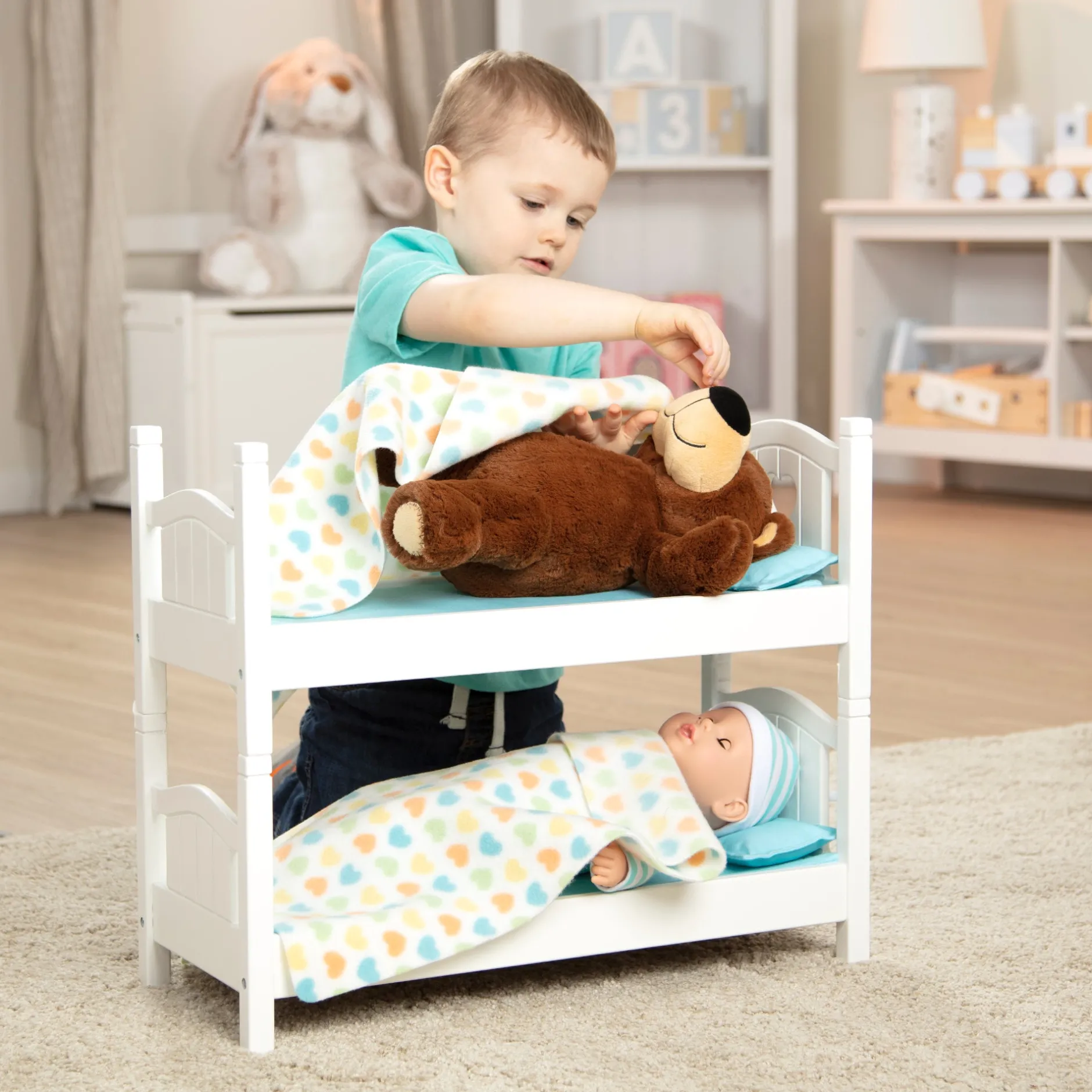 Dolls & Dollhouses>Melissa & Doug Mine to Love Play Bunk Bed