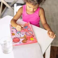 Activity Books>Melissa & Doug My First Paint With Water Kids' Art Pad With Paintbrush - Cheerleaders, Flowers, Fairies, and More