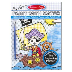 Activity Books>Melissa & Doug My First Paint With Water Kids' Art Pad With Paintbrush - Pirates, Space, Construction, and More