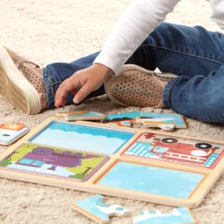 Vehicle & Train Puzzles>Melissa & Doug Natural Play Wooden Puzzle: Ready, Set, Go