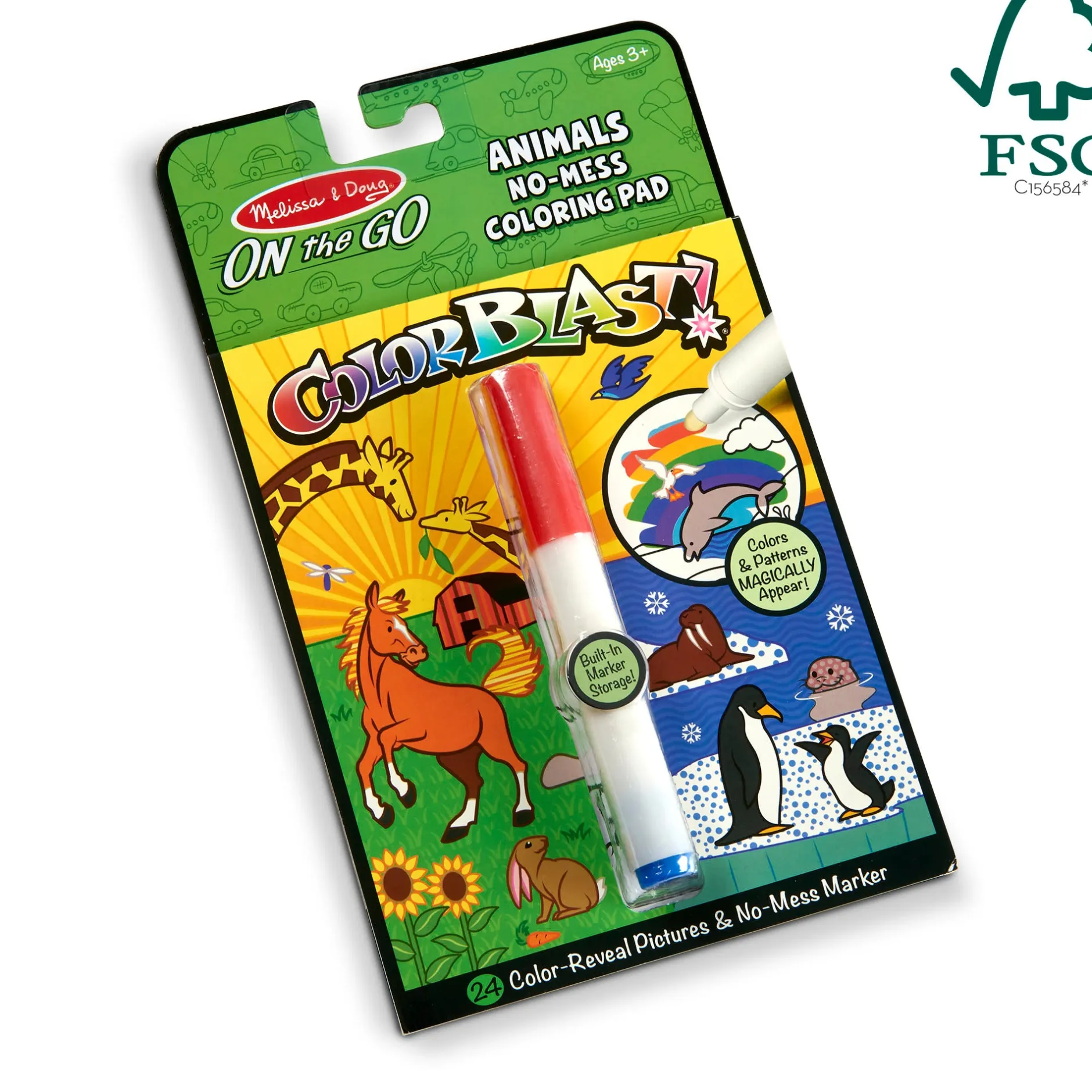 Activity Books>Melissa & Doug On the Go Colorblast No Mess Coloring Pad -Animals