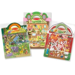 Stickers & Sticker Books>Melissa & Doug Puffy Sticker Play Set 3-Pack: On the Farm, Safari, Chipmunk House