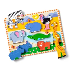 Animals & Nature Puzzles>Melissa & Doug Safari Chunky Puzzle - 8 Pieces