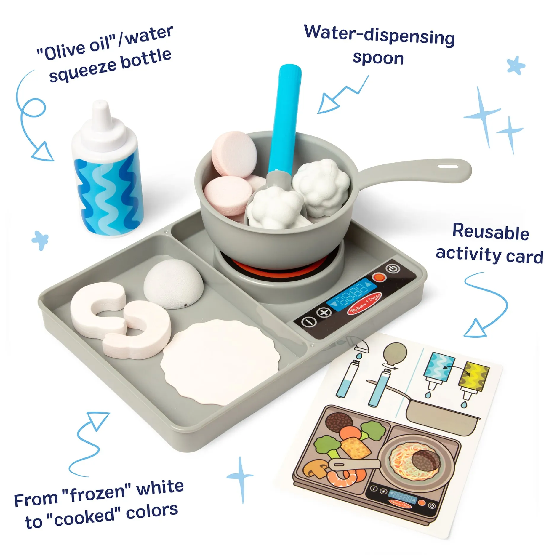 Play Food & Play Sets>Melissa & Doug Simmer & Stir Stovetop Play Set with Color Changing Water WOW!