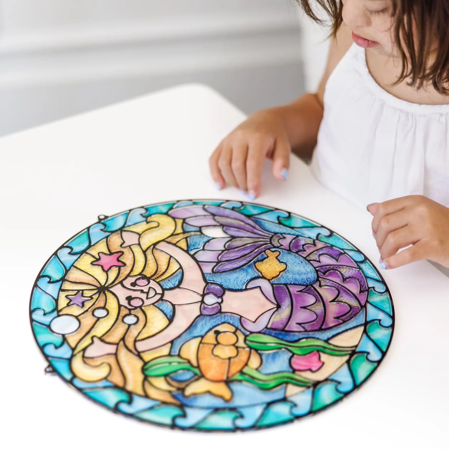 Craft & Stamp Kits>Melissa & Doug Stained Glass Made Easy - Mermaid