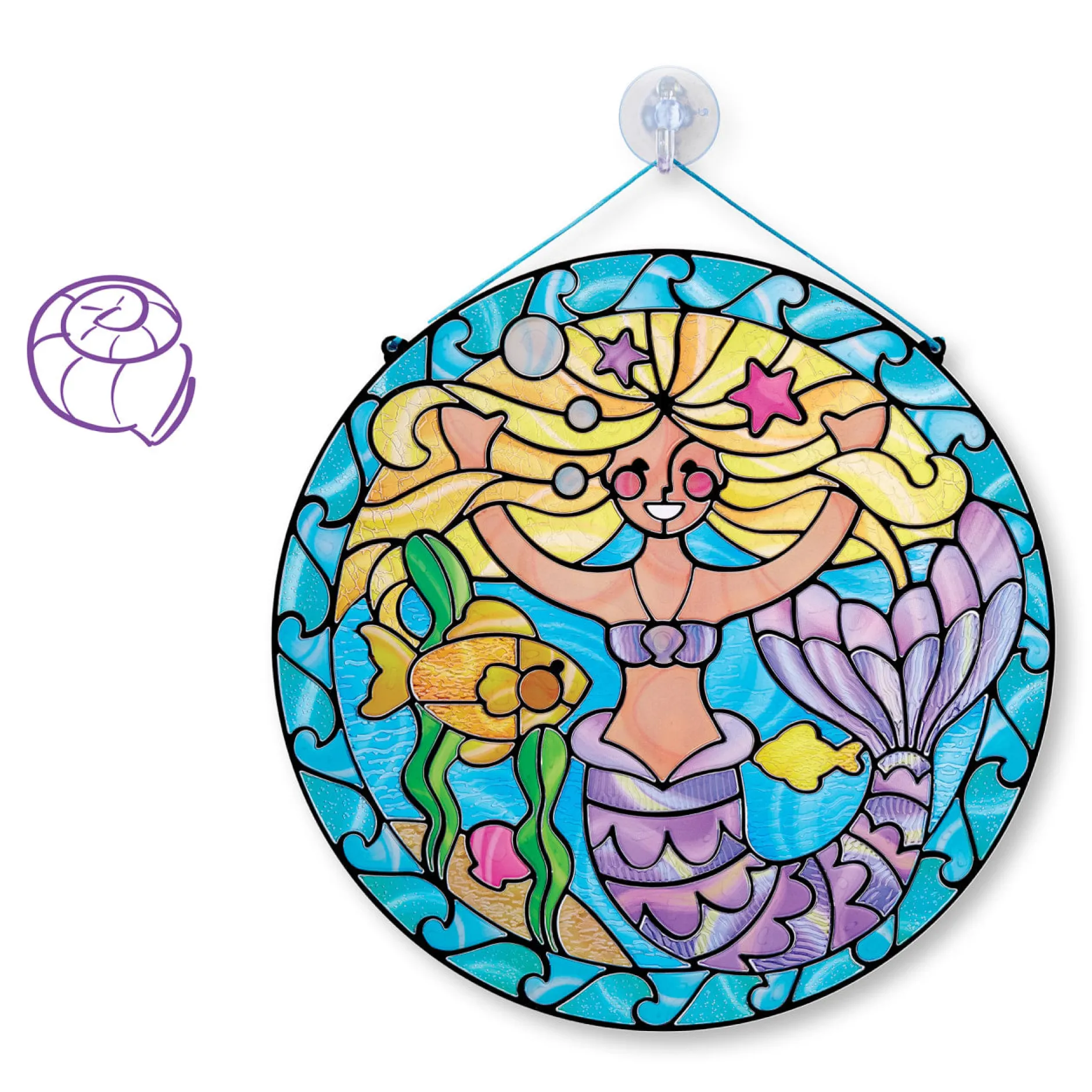 Craft & Stamp Kits>Melissa & Doug Stained Glass Made Easy - Mermaid