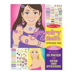 Stickers & Sticker Books>Melissa & Doug Sticker Pad - Jewelry & Nails Glitter Collection