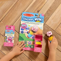 Activity Books|Stickers & Sticker Books>Melissa & Doug Sticker WOW!™ Ice Cream Bundle: Activity Pad & Sticker Stamper + Mini Activity Pad and 200 Refill Stickers