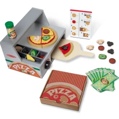 Play Food & Play Sets>Melissa & Doug Top & Bake Pizza Counter - Wooden Play Food
