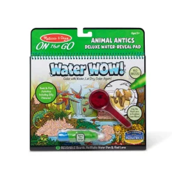 Activity Books>Melissa & Doug Water Wow! Animal Antics Deluxe Water-Reveal Pad - On the Go Travel Activity