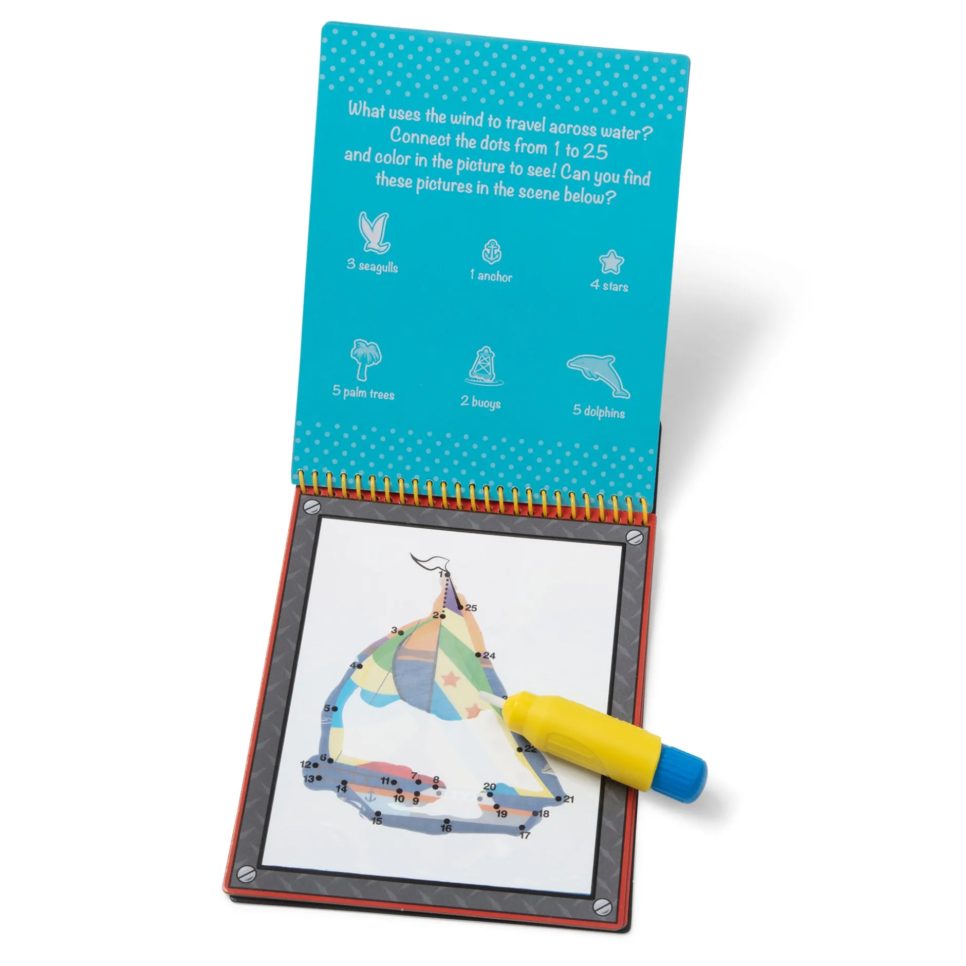 Activity Books>Melissa & Doug Water Wow! Vehicles Connect the Dots Water-Reveal Pad – On the Go Travel Activity