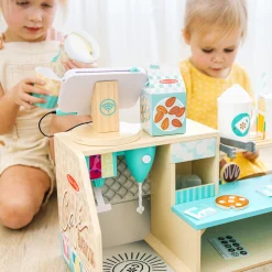 Play Food & Play Sets>Melissa & Doug Wooden Cafe Barista Coffee Shop