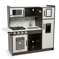 Play Food & Play Sets|Kitchens & Play Centers>Melissa & Doug Wooden Chef's Kitchen - Charcoal