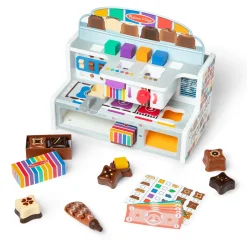 Play Food & Play Sets>Melissa & Doug Wooden Chocolate Factory Play Set