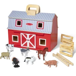 Play Food & Play Sets>Melissa & Doug Wooden Fold & Go Barn