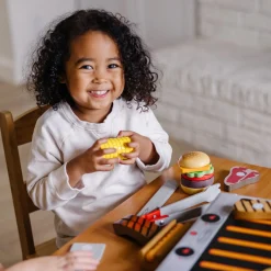 Play Food & Play Sets>Melissa & Doug Wooden Grill & Serve BBQ Set