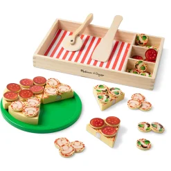 Play Food & Play Sets>Melissa & Doug Wooden Pizza Party Play Set