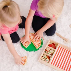 Play Food & Play Sets>Melissa & Doug Wooden Pizza Party Play Set