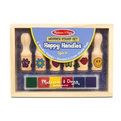 Craft & Stamp Kits>Melissa & Doug Wooden Stamp Set - Happy Handles