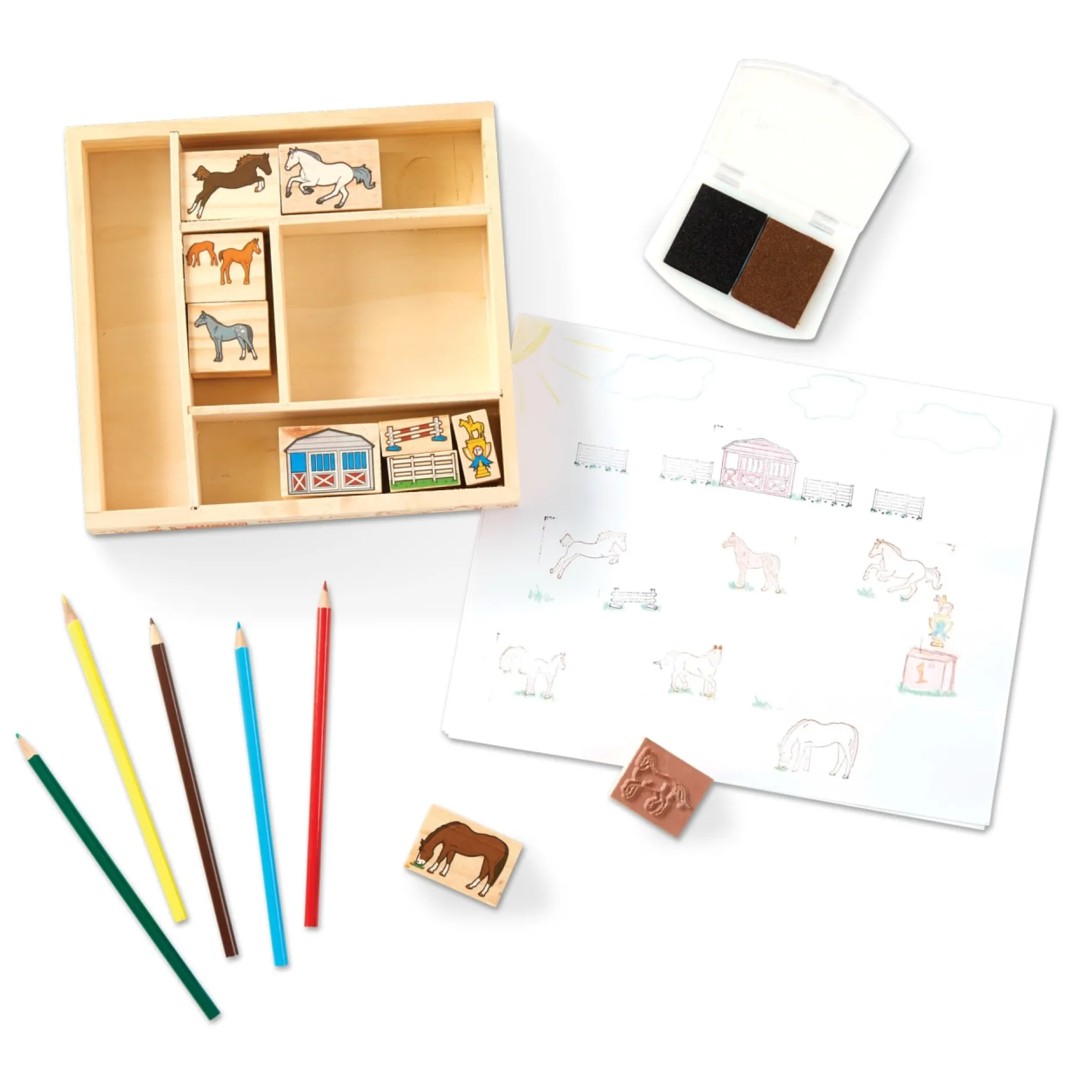 Craft & Stamp Kits>Melissa & Doug Wooden Stamp Set - Horses