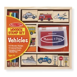 Craft & Stamp Kits>Melissa & Doug Wooden Stamp Set - Vehicles