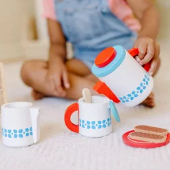 Play Food & Play Sets>Melissa & Doug Wooden Steep & Serve Tea Set