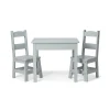 Furniture>Melissa & Doug Wooden Table & 2 Chairs - Gray