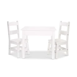 Furniture>Melissa & Doug Wooden Table & Chairs - White