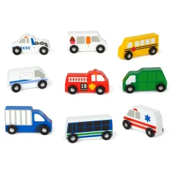 Vehicles & Trains>Melissa & Doug Wooden Town Vehicles Set